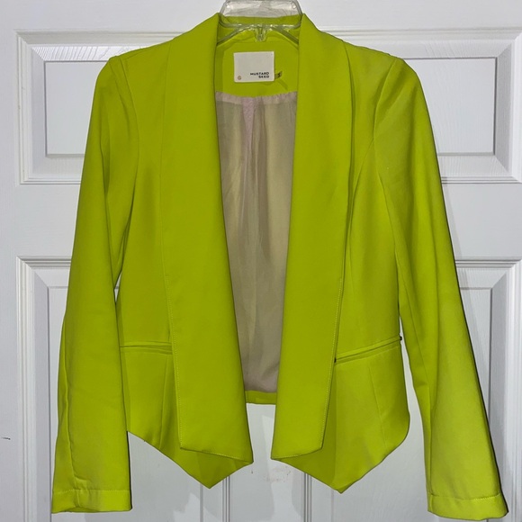 🎾 HOST PICK! 🎾 Neon Green Tuxedo Style Blazer - Picture 1 of 6